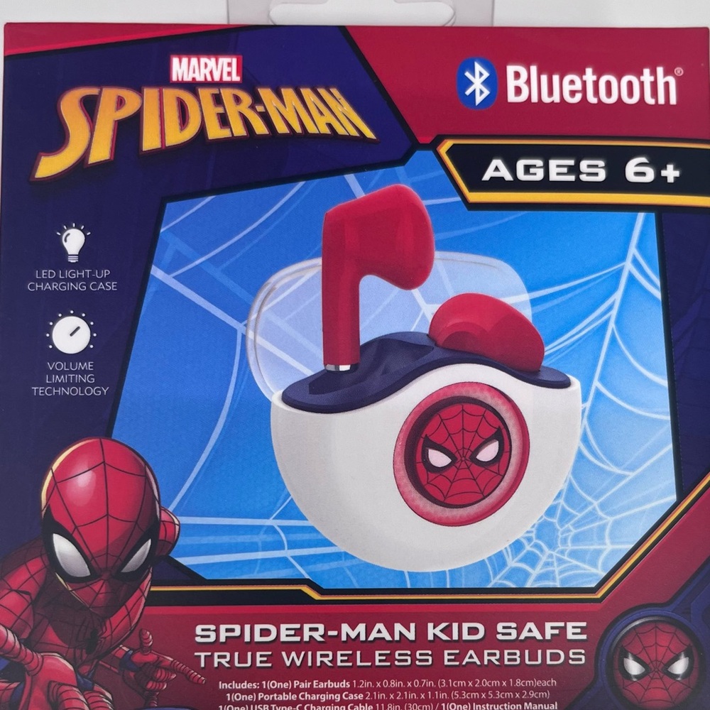 Marvel Spider-Man Red and White Wireless Earbuds